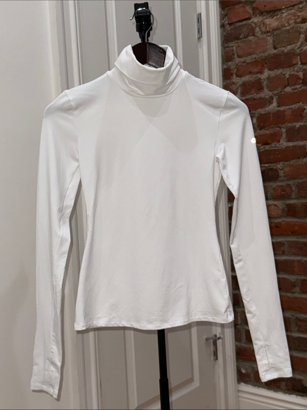 ALO Yoga White Long-Sleeve Turtleneck Top